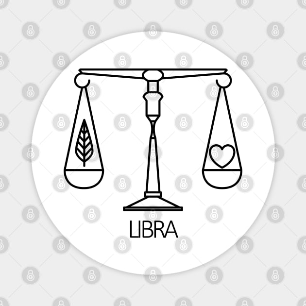 Libra Zodiac Sign - Black Magnet by SimpleWorksSK